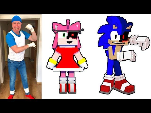 FNF Minecraft Animation VS Real Life | All Classic Sonic And Tails Dancing Meme