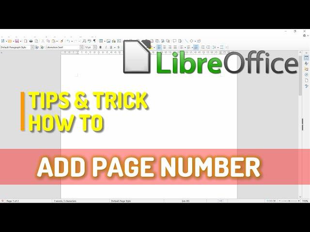 LibreOffice Writer How To Add Page Number