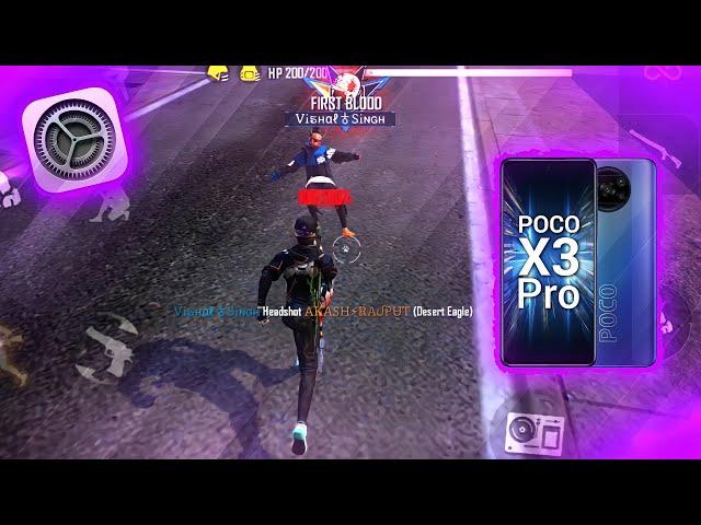 POCO X3 PRO HANDCAM MY NEW SETTINGS ️ HUD + SENSI + DPI [FREE FIRE HIGHLIGHTS] @ARK FF