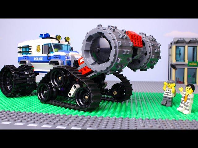 LEGO Cars and Trucks Experemental Steamroller Police, Fire truck, tractor, dump truck Video for Kids