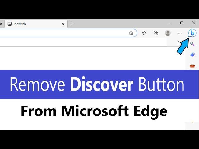 How to remove discover bing button in microsoft edge toolbar | how to remove discover bing from edge