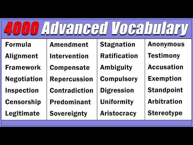 4000 Essential Advanced English Vocabulary