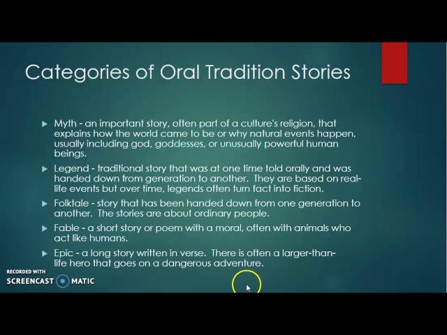 Mrs. Mounts- Themes in the Oral Tradition