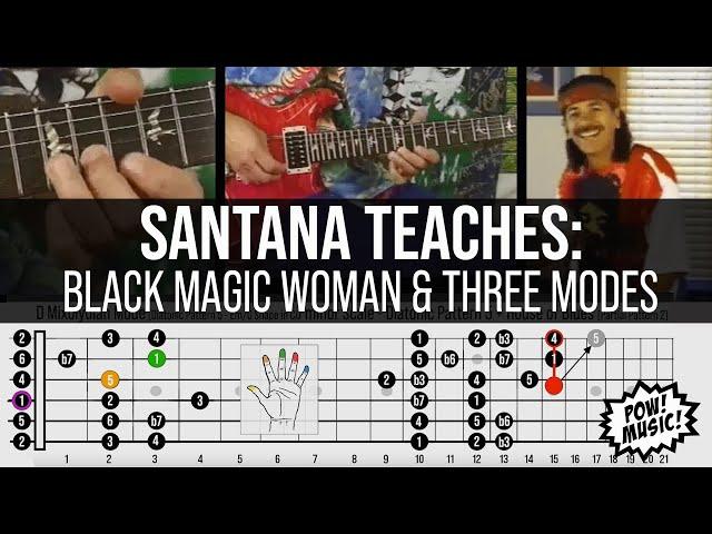 Carlos Santana Teaches Black Magic Woman (1996) Dorian, Aeolian, Mixolydian Mode - fretLIVE Lesson