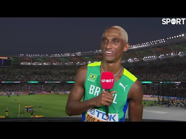 Alison Dos Santos after the 400M Hurdle Semi-Final