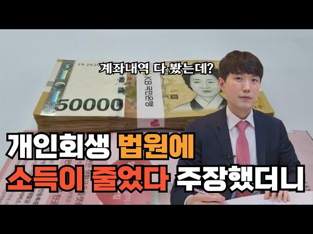 개인회생 법원에 갑자기 소득이 줄었다고 주장했더니?