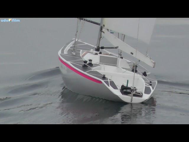 Model boats on Lake Eixer See ( RC Sailboats Graupner Rubin, M-Boat, Wasabi racing motorboat )