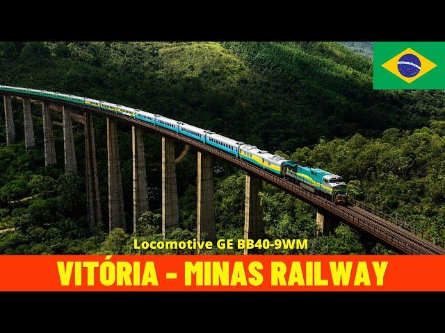 Cab Ride Vitória-Minas Railway Part 1(Pedro Nolasco - Baixo Guandu, Brazil) train driver's view 4K