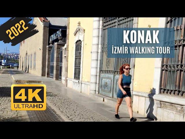 Konak Walking Tour #2 | Konak Pier | Konak Seaside| İzmir Turkey | 4K UHD 60fps | Turkey Travel 2022