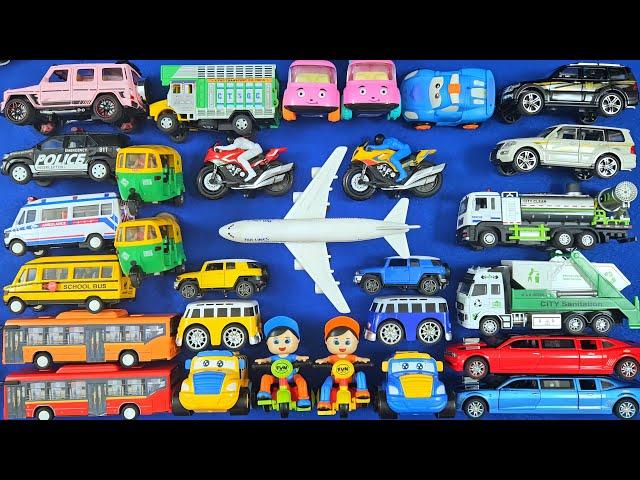 New Toy Car Video, Collection of Truck, Police Car, Bus and Motor Bike