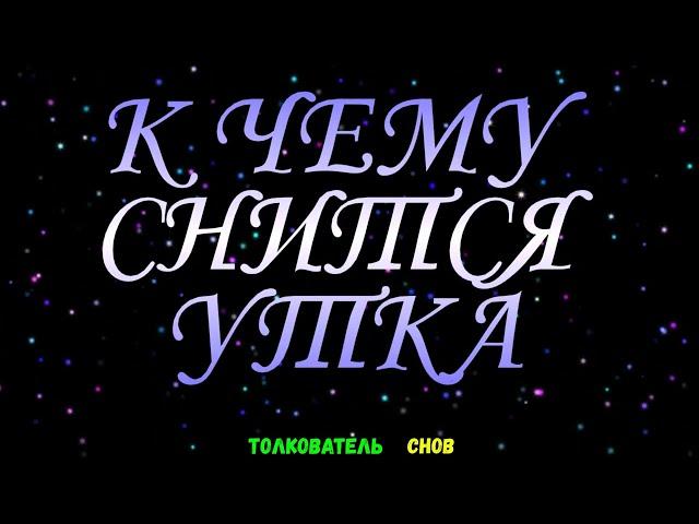 ТОЛКОВАТЕЛЬ СНОВ  ~ УТКУ ВИДЕТЬ ВО СНЕ, К ЧЕМУ СНИТСЯ.