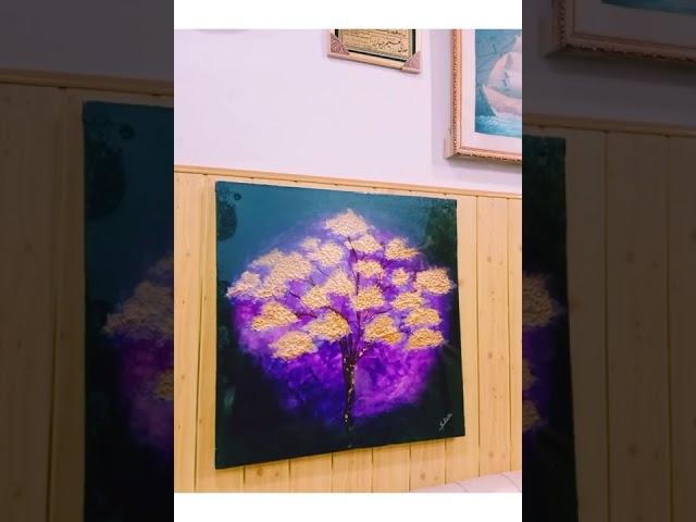 Golden tree painting ️# Gold leaf Art~ K.K Art Studio 