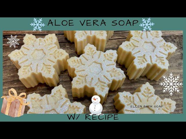 New Recipe - Making ️ SNOWFLAKES ️ Aloe Vera CP Soap (Oat Free) | Ellen Ruth Soap #snowflakes