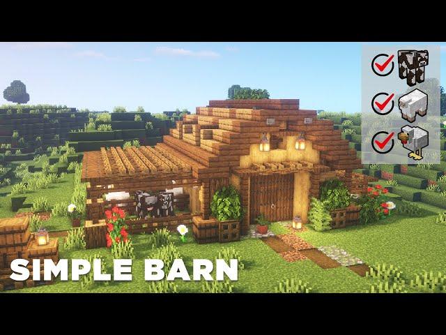 Minecraft | Barn Tutorial | How to Build a Simple Barn