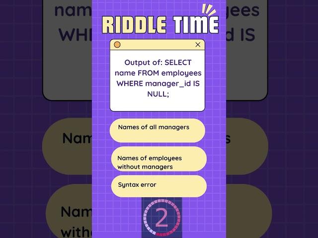 Test Your SQL Skills with This Database Puzzle! | Riddle_Query_Master  #quiz #sql #programming