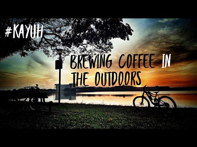 Brewing coffee in the outdoors