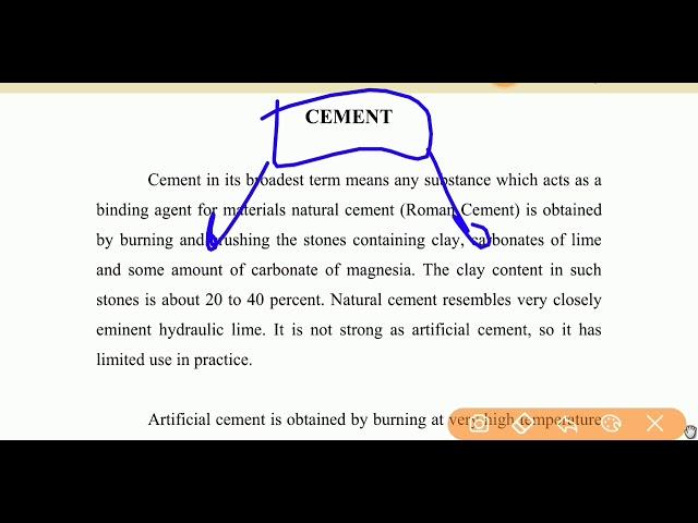 1) CEMENT || ingredients of cement and function of cement in detail || building materials