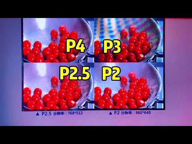 P2 LED display VS P2.5 LED display VS P3 LED display VS P4 LED display