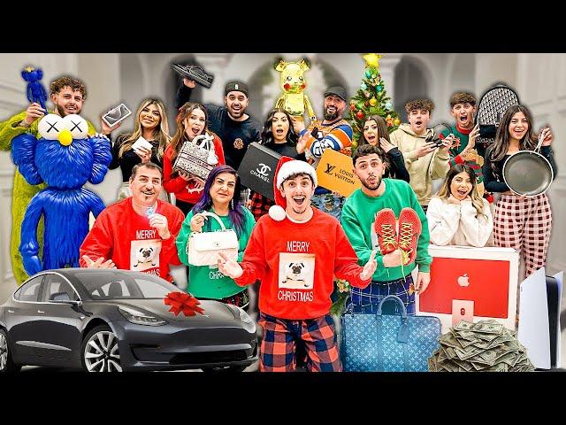 WORLDS CRAZIEST FAMILY CHRISTMAS GIFTS OPENING!! (NEW CAR)