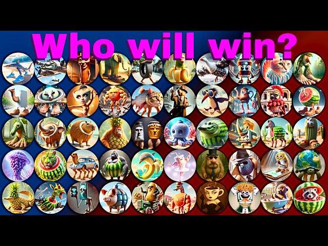 ALL 50 Italian Brainrot Characters Marble Race