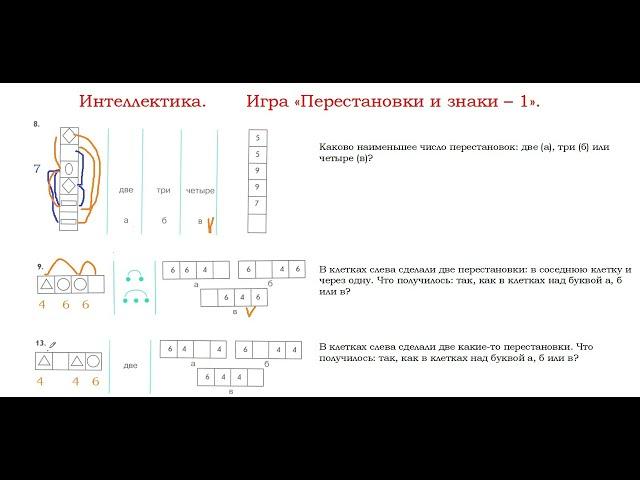 Интеллектика.  Перестановки и знаки -1.  Часть 2.