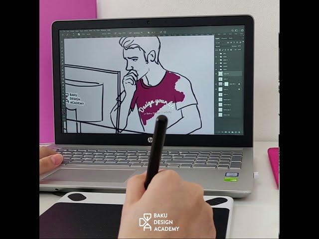 Our student's Speed Art Work in Adobe Illustrator CC | Baku Design Academy