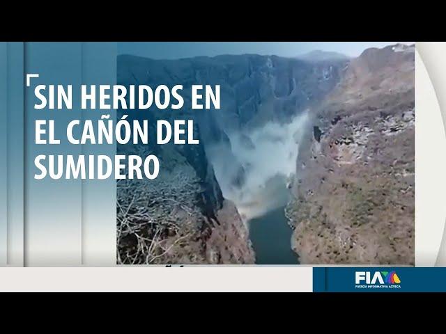 Sin lesionados tras el derrumbe en el Cañón del Sumidero, Chiapas