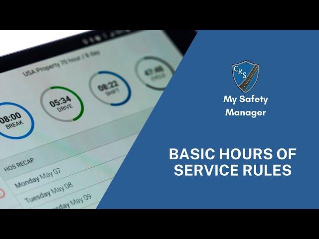 DOT Hours of Service Rules