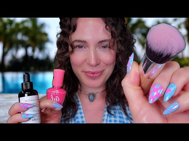 ASMR ️ Summer Spa Treatment ️ Hair, Facial, Makeup, Nails Full Makeover