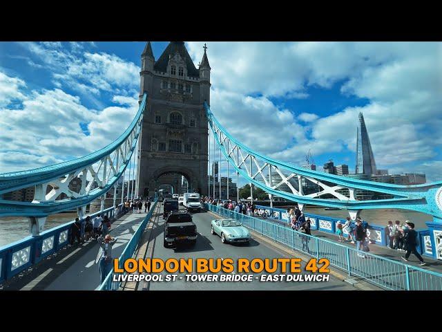 Iconic London Tower Bridge Crossing: London Bus Ride aboard Route 42 to East Dulwich 