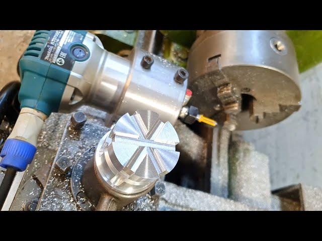 Milling with Makita on a lathe.