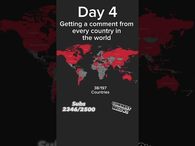 Day 4 of getting a comment from every country in the world