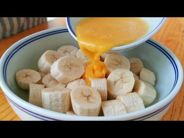 Adding 2 eggs to the banana is so delicious that the child will never be picky!