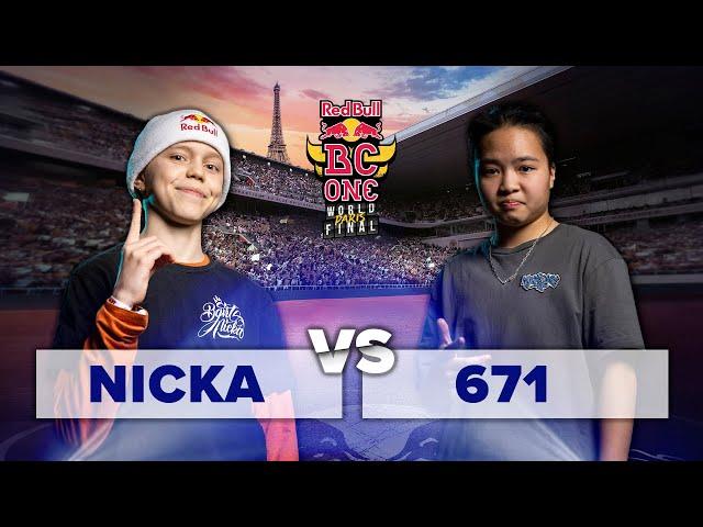 B-Girl 671 vs. B-Girl Nicka | Semifinal | Red Bull BC One 2023 World Final Paris