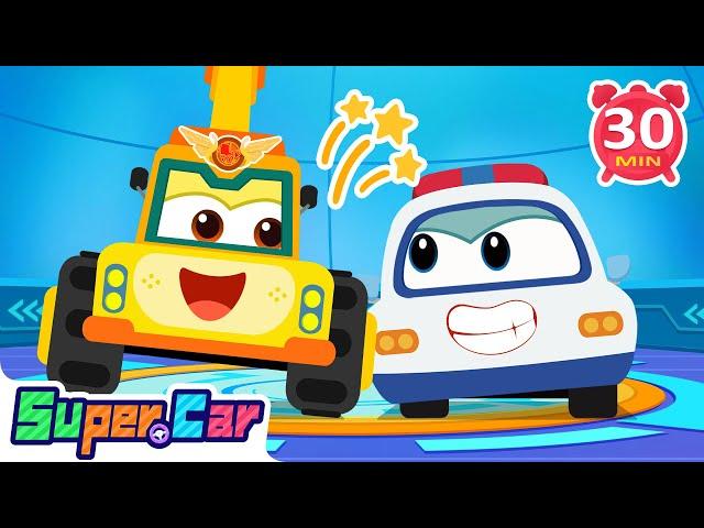 The Best Duo | Excavator & Police Car | Kids Cartoons & Kids Songs