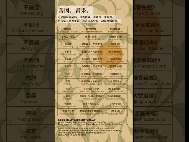 善因，善果!一覽典籍中的因果對應..#1fomind #Shorts  #Hashtag #buddha #佛教智慧 #修行之道 #佛陀 #釋迦牟尼佛 #心靈啟發 #智慧人生 #覺悟#修佛法