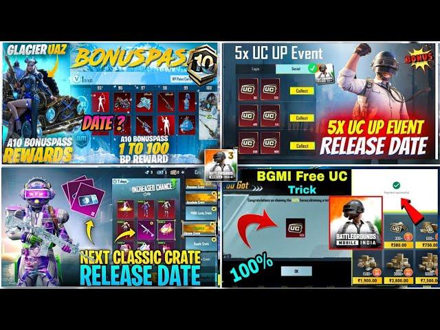 Next Classic Crate Bgmi Date  | Next Bonus Uc Event Bgmi | A10 Bonus Pass Release Date | Free Uc