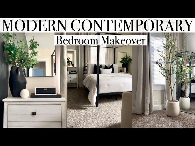 BEDROOM MAKEOVER 2025 MODERN CONTEMPORARY STYLE | DECORATE WITH ME | SMALL BEDROOM DECORATING IDEAS!