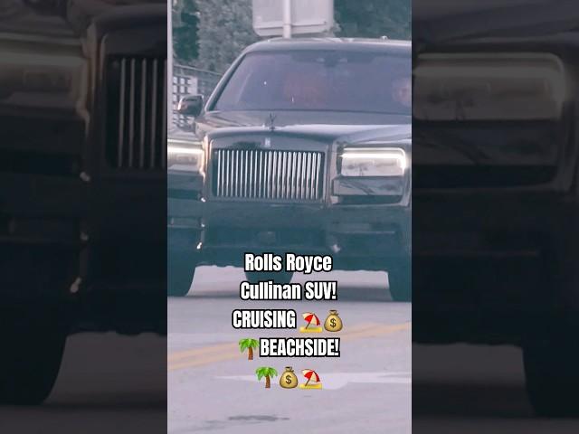 Black Rolls Royce Cullinan SUV! Cruising ️Beachside!️ #rollsroycecullinan #British #luxury