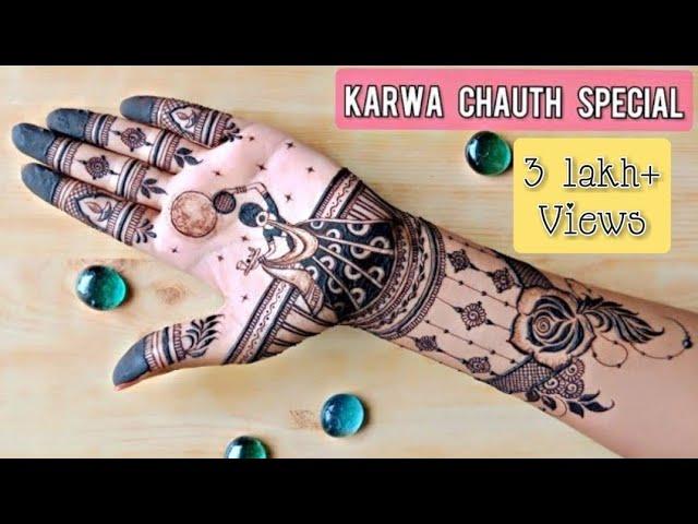 Karwa chauth special mehndi design 2021 || Karwa chauth mehndi design for front hand