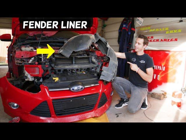 FORD FOCUS MK3 FRONT FENDER LINER SPLASH SHIELD REMOVAL REPLACEMENT