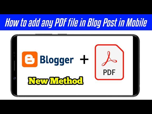 how to upload pdf in blogger in mobile | how to upload pdf in blog in mobile