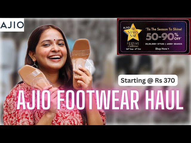 AJIO Footwear Haul (₹370 - ₹650) Flats, Wedges, Heels | ENGLISH Subtitles