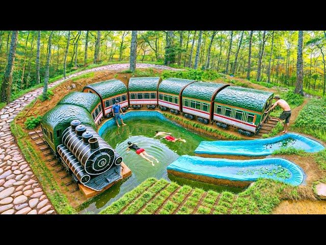 My Summer Holiday 125 Days Building 1M Dollars Water Slide Park into Underground Swimming Pool House