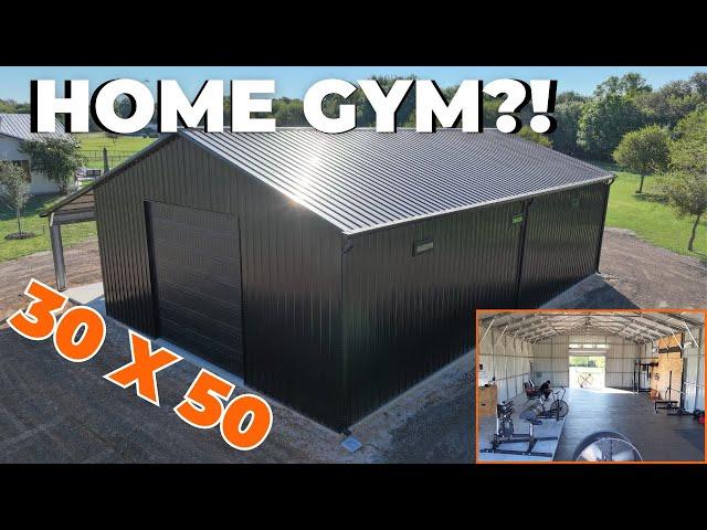 30x50 Steel Building Home Gym | Custom Metal Building Tour | WolfSteel Buildings