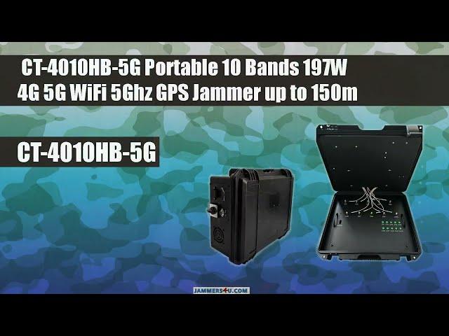 New powerful 10 Bands 197W 5G WiFi 5Ghz GPS Portable Jammer up to 150m