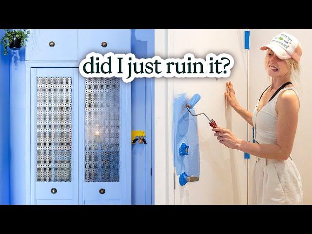 I painted it ALL blue | entryway makeover