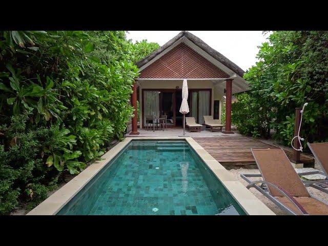 Beach Villa with Pool (room tour) - Kudafushi Resort Maldives