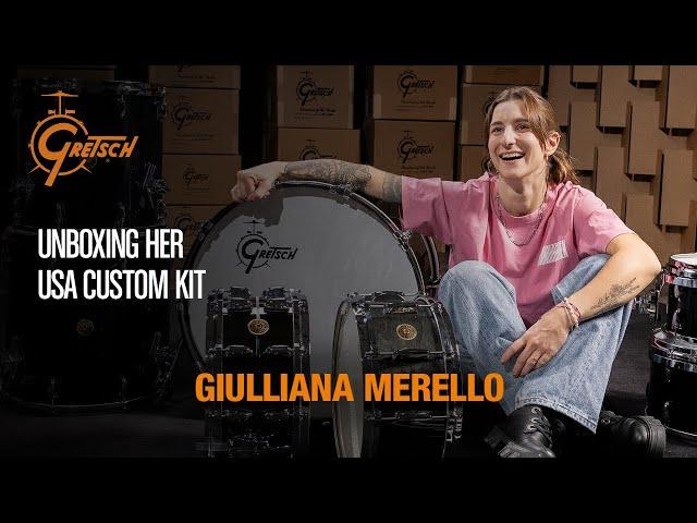 UNBOXING  Giulliana Merello's new Gretsch Drums USA Custom kit