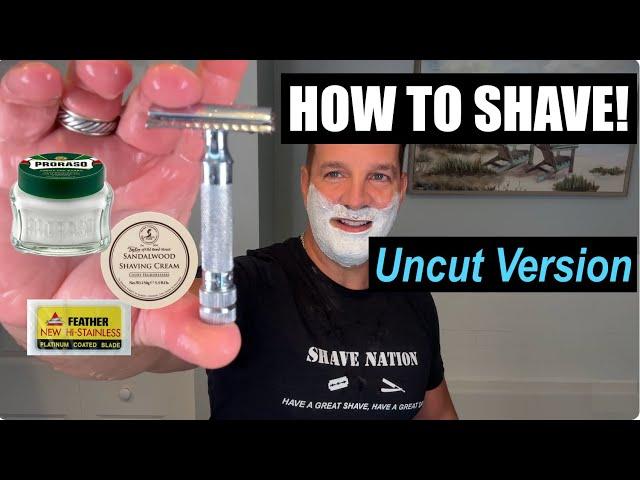 How To Shave-Uncut Version Merkur 34C Safety Razor #shaving #razor #blade #cream #brush #classic